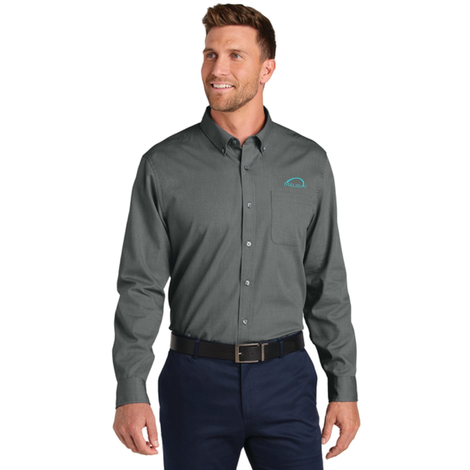 Malibu C : Port Authority® Long Sleeve Nailhead Easy Care Shirt